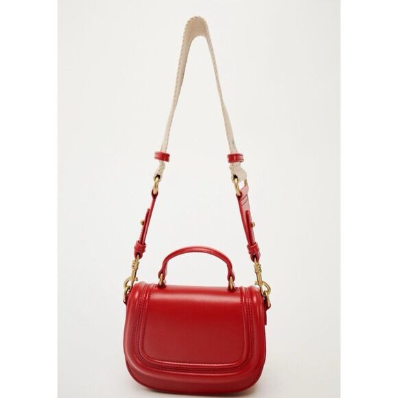 Zara Crossbody Flap Mini Bag Removable And Adjustable Straps Red NWT - Picture 8 of 8